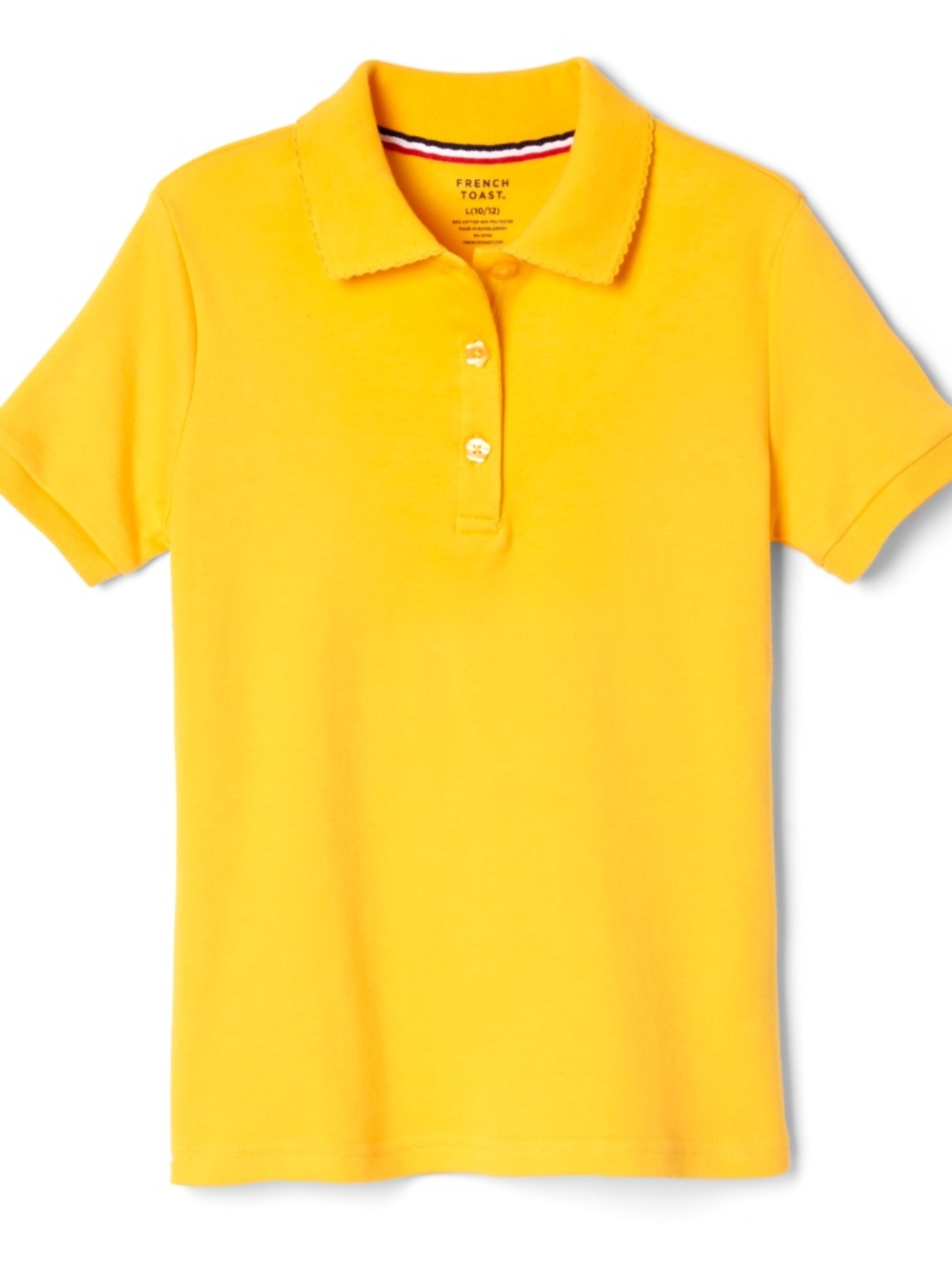 French Toast Girls' Short Sleeve Picot Collar Polo School Uniform Shirt